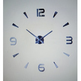 Reloj Adhesivo 3d Plateado 