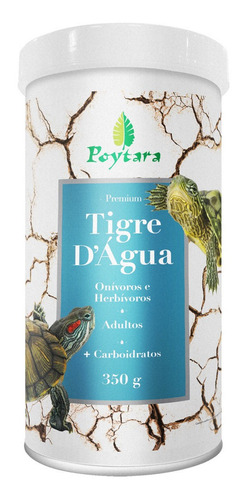 Raçao Tartaruga Poytara Tigre D'água Aquática Água Doc 350g