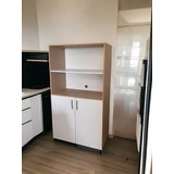 Mueble Para Microondas Y Horno Eléctrico Puertas Blanco