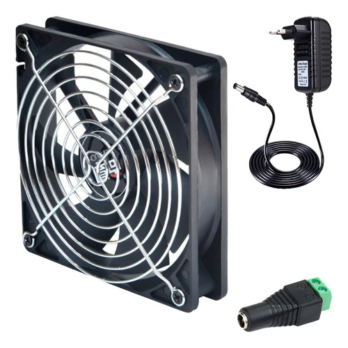 Cooler Fan Ventoinha 80mm Pc Gabinete+ Fonte 12v+ Grade