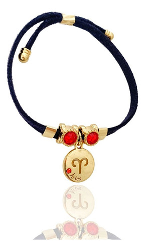 Pulseira Signo Regulável Cristal-banhada A Ouro 18k