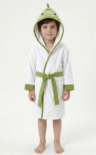 Bata Batita Baño Bebe Niño Toalla 1-2 Años Dino Natacion