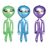 Alien Inflable De 36 Pulgadas (1 Docena), Colores Surtidos