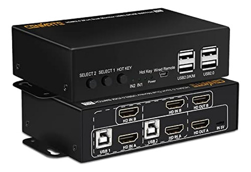 Interruptor Kvm Hdmi Para Monitor Doble Interruptor Kvm Hdmi