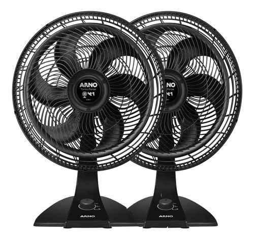 Kit2 Ventilador Arno Turbo Force Silencio 2 Em 1 Preto 220v