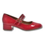 Sapato Via Marte Feminino Scarpin Salto Bloco Mary Jane