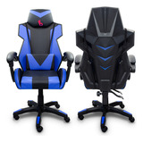 Cadeira De Escritório Gamer Best Chair Ergonômica Couro Luxo Cor Azul