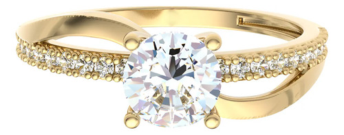 Anillo De Compromiso Oro 14k Kilates Joyas Aura Prata | Meses sin interés