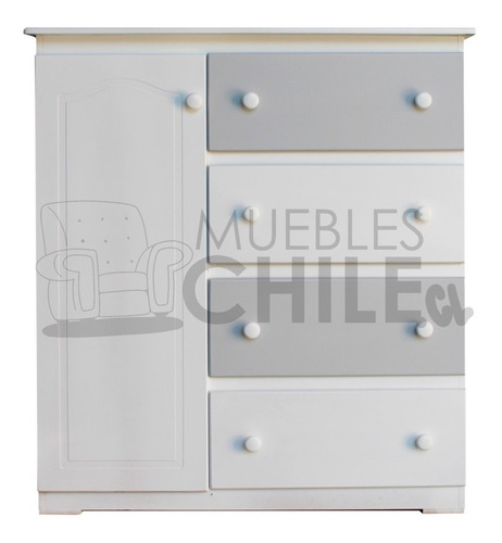 Cajonera Comoda Closet Infantil Blanco Gris / Muebles Chile