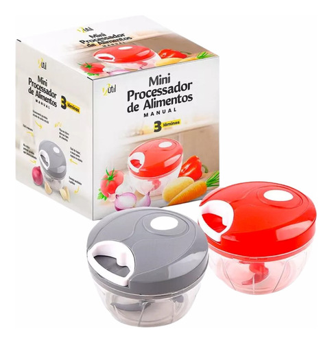 Processador Triturador Moedor De Alimentos Manual Alho 500ml