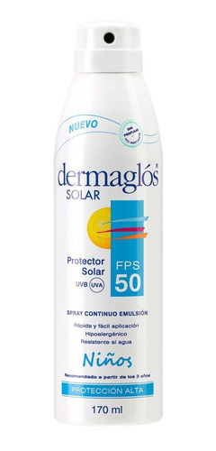 Dermaglos Solar Spray Fps 50 Niños +12a Por 170ml