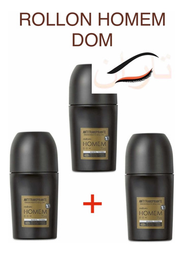 Kit C 3: Rollon Antitranspirante Natura Homem Dom 75ml