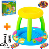 Pileta Inflable Bebe Pelotero Techo + 50 Pelotas + Inflador