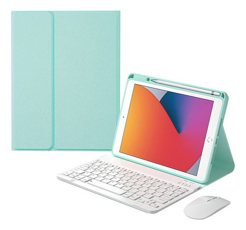 Capa Com Teclado E Mouse Para iPad 10.2 9ª, 8ª E 7ª Geração