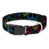 Collar Con Clip De Plástico - Multi Marijuana Peace Black Mu