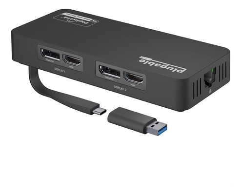 Adaptador De Monitor Dual Hdmi Y Displayport 4k Enchufable C