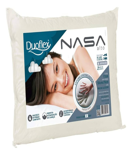 Duoflex Nasa Travesseiro Alto Luxo 50x70cm