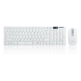 Teclado E Mouse Sem Fio 2.4ghz Branco Exbom - Bk-s1000