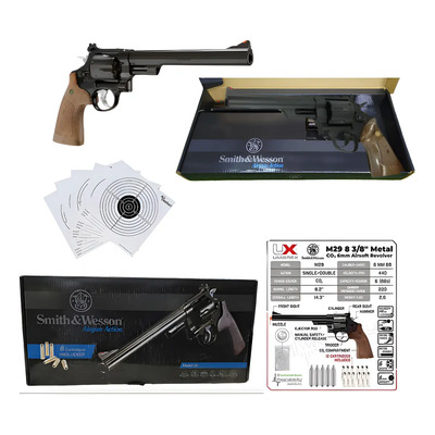 Revólver CO2 Smith & Wesson M29 4.5mm Negro Doble\u002FAcción Metálico | Envío gratis