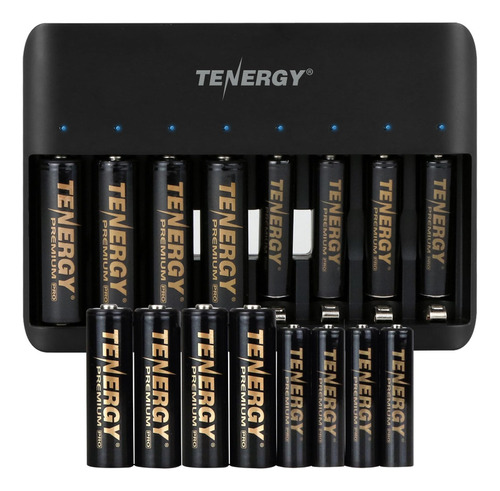 Pilas Recargables Tenergy Tn477u Cargador Rápido De 8 Bahías