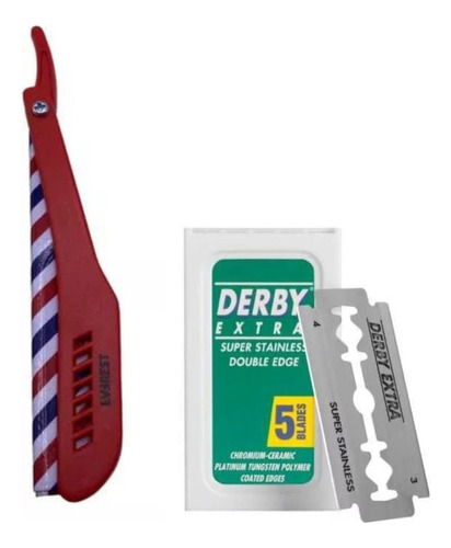 Navaja Everest Para Barberia + Filo Derby Extra X5u