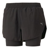 Short Puma Run Fav Woven 2in1 Para Mujer 523181-01