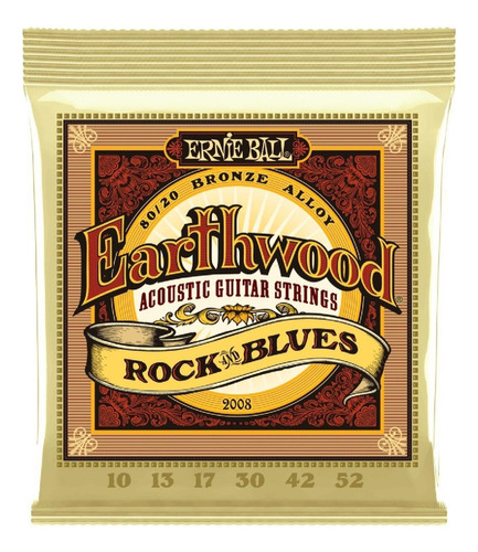 Ernie Ball 2008 Cuerdas Guitarra Acustica 10-52 Earthwood Rock And Blues