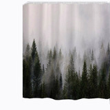 Misty Forest Cortinas De Ducha 3d Impresión Naturaleza Corti