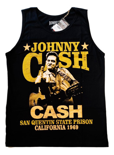 Camiseta Regata Bomber - Johnny Cash