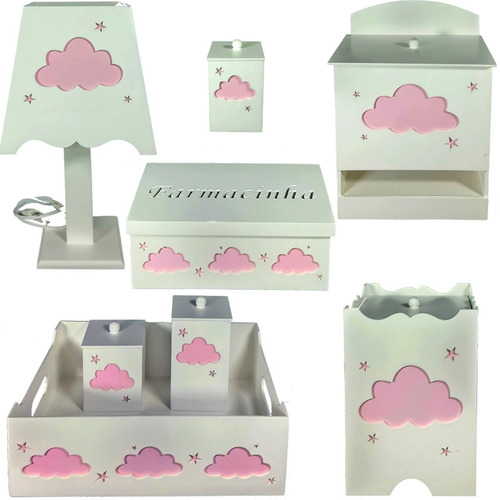 Kit Baby Farmacinha Higiênico Madeira Mdf Decorado - Temas