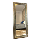 Espelho Moldura Madeira 2,00 X1,00 Trabalhada Firenze Prata 