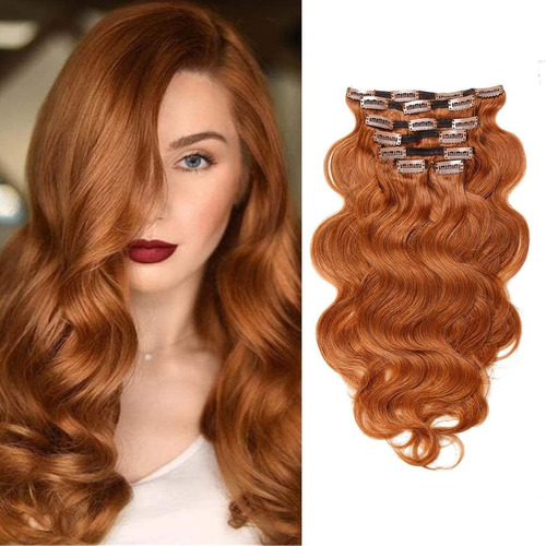 Extensiones Cabello Real 20in 7pz 120gr Cobre Rojo