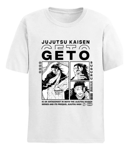 Camiseta Básica Jujutusu Kaisen Suguru Geto Camisa Poliéster