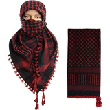 Palestina Shemagh Rojo Con Negro Grande Arabe Original