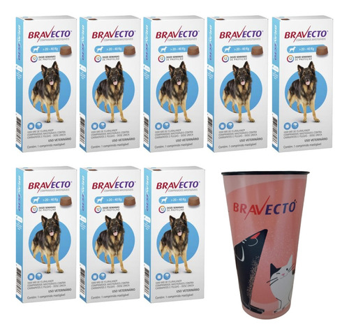 Combo Bravecto  Cães Antipulga Carrapato 8un De 20a40kg