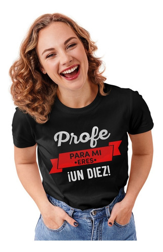 Playera Por Mayoria Economica Negra De Mujer Maestra