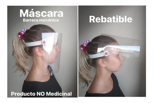  5 Mascaras Rebatibles Facial Reutilizable Sanitaria 100% 