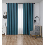 Cortina Blackout Unicolor 2 Paño 140x230 Cm Turquesa