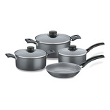 Bateria Cocina Set Turim Tramontina Teflon 7 Pz Tapa Vidrio