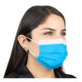 30 Mascarillas Cubrebocas De 4 Capas Transpirable Calidad Color Saphire Blue