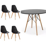 Mesa Sala De Jantar Completa Com 4 Cadeiras Moderna Madeira