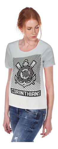 Camiseta Feminina Corinthians Force Baby Look Oficial + Nf