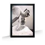 Quadro Decorativo Moldura Criança Barbearia A4 32cm