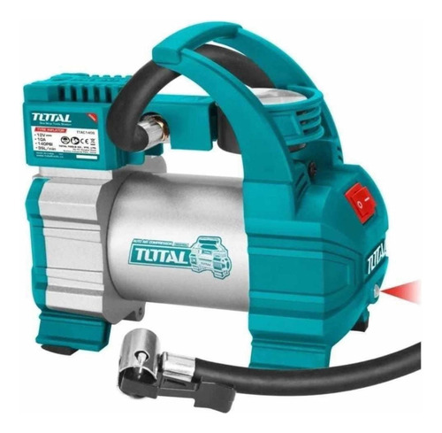 Compresor De Aire Mini A Batería Portátil Total Ttac1406 1l 99999hp 12v Turquesa/gris