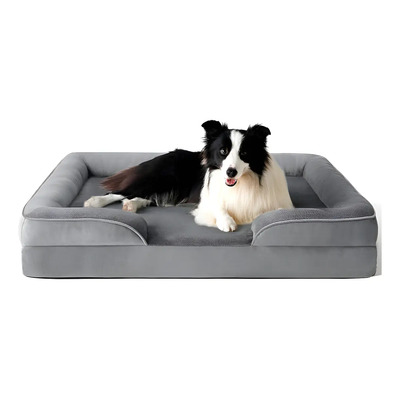 Cama Para Perro Ortopédica, Grande Color Gris, Funda Lavable Color Gris Oscuro | Envío gratis