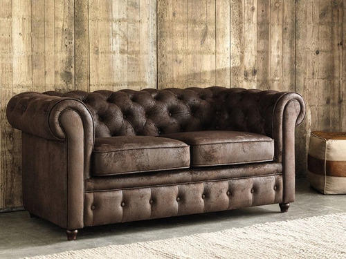Sillon Chester Chesterfield 2 Cuerpos Pana Lino Miscuer