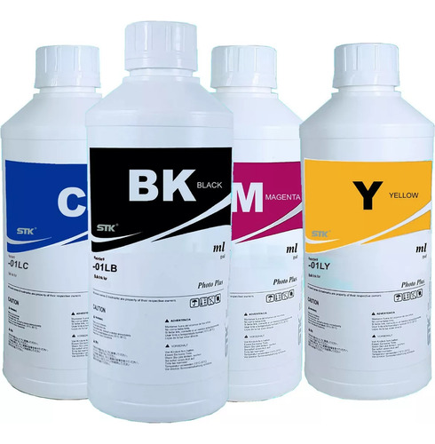 4 X 250ml Tinta Foto Plus Para Impressora Epson Xp214 Eu1000