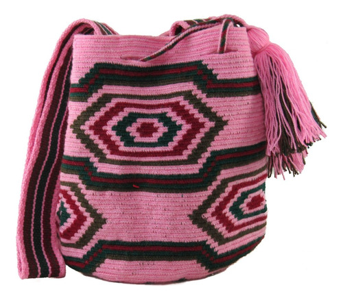 Mochila Wayuu Mediana Tejido 1 Hebra Alta Calidad 