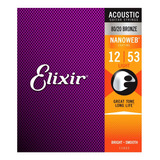Cuerdas Elixir 11052 Nanoweb Guitarra Acustica 12-53  Msi 