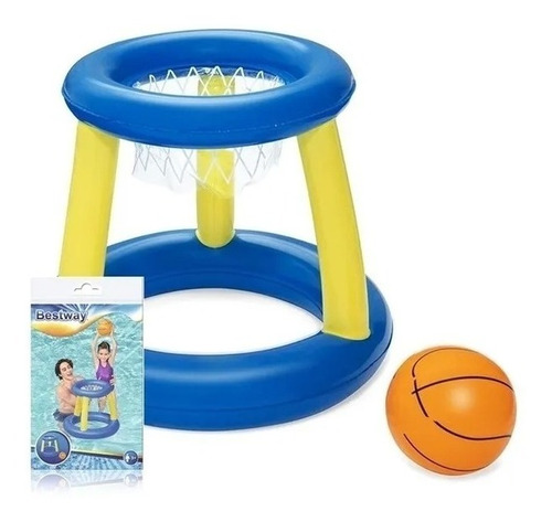 Juego Aro Básquet Inflable Flotante Intex +pelota Niño/adult